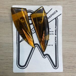 Vintage Black Panther Stud Earrings‎ Glam Rock Artisan 80's